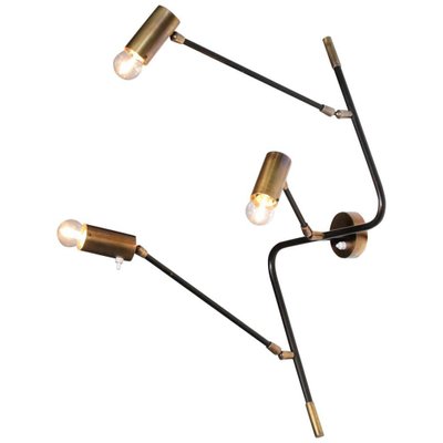 Italian Wall Lamp 3 Spots in Stilnovo Style, 1950s-YU-974107