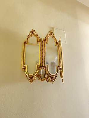 Italian Wall Lamps in Brass and Glass, 1980s, Set of 3-YST-1751981