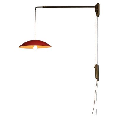 Italian Wall Light in Brass and Lacquered Metal attributed to Arredoluce, 1950s-YU-1802548