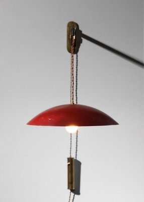 Italian Wall Light in Brass and Lacquered Metal attributed to Arredoluce, 1950s-YU-1802548