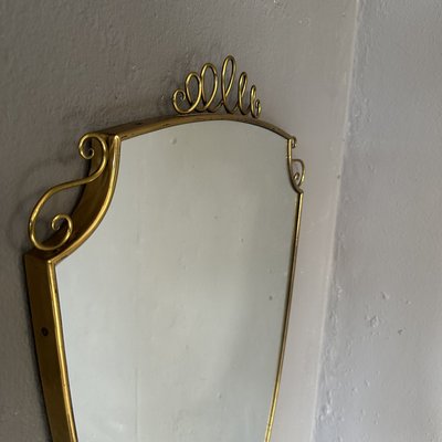 Italian Wall Mirror in Brass the style of Giò Ponti-YMJ-2021129