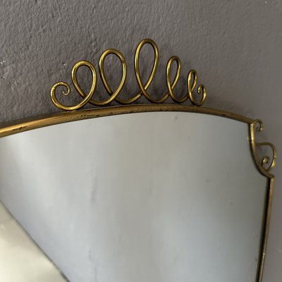 Italian Wall Mirror in Brass the style of Giò Ponti-YMJ-2021129