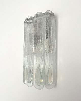 Italian Wall Sconces in Iridescent White Murano Glass from Mazzega, 1970s, Set of 4-TPE-1721128