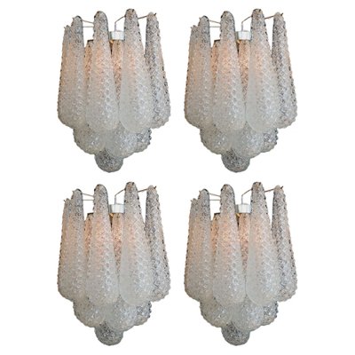 Italian Wall Sconces in Murano Glass, 1970s, Set of 4-OVO-1235306