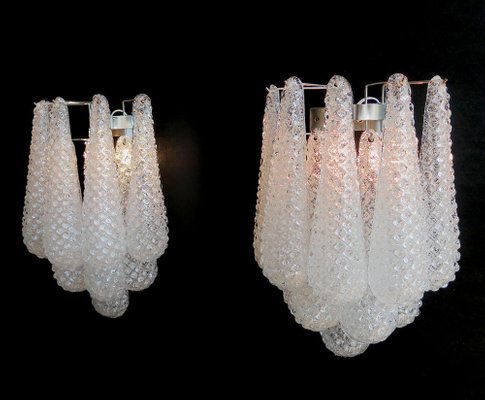 Italian Wall Sconces in Murano Glass, 1970s, Set of 4-OVO-1235306