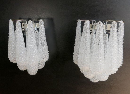 Italian Wall Sconces in Murano Glass, 1970s, Set of 4-OVO-1235306