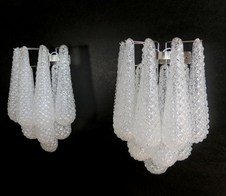 Italian Wall Sconces in Murano Glass, 1970s, Set of 4-OVO-1235306