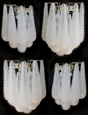 Italian Wall Sconces in Murano Glass, 1970s, Set of 4-OVO-1235306