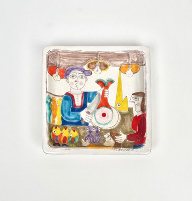 Italian Wall Tile Plate in Ceramic by Giovanni De Simone, 1970s-LYQ-1341313