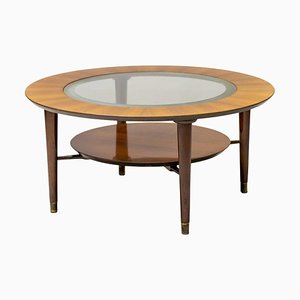 Italian Walnut and Glass Coffee Table-WN-1359982