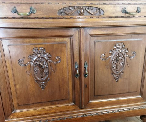 Italian Walnut, Brass & Marble Top Chest of Drawers, 1950s-EUP-1106068