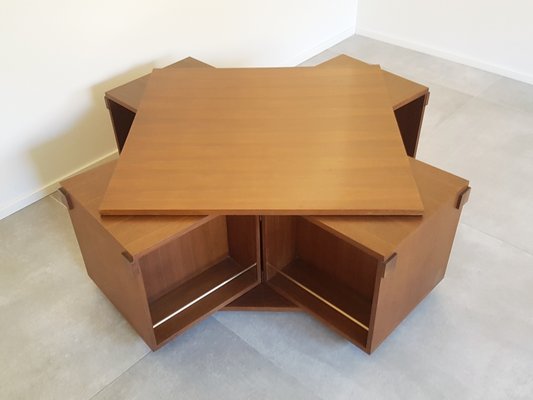 Italian Walnut Coffee or Bar Table by Bernini, 1960s-RD-2017158