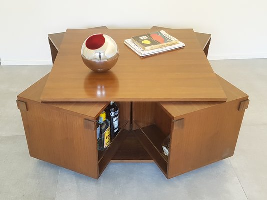 Italian Walnut Coffee or Bar Table by Bernini, 1960s-RD-2017158