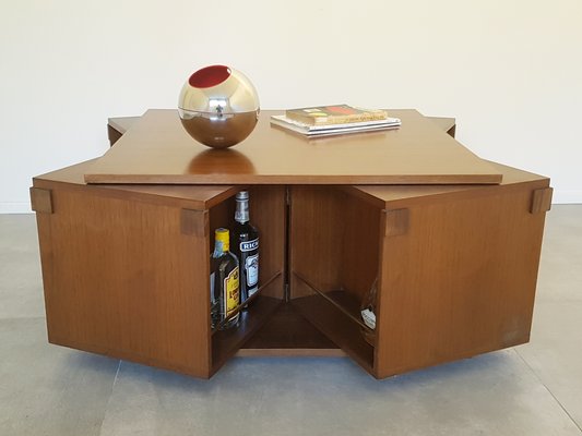 Italian Walnut Coffee or Bar Table by Bernini, 1960s-RD-2017158