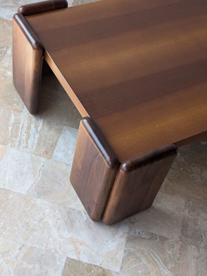 Italian Walnut Coffee Table from Mobilgirgi, 1970s-FKQ-2027583