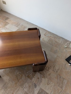 Italian Walnut Coffee Table from Mobilgirgi, 1970s-FKQ-2027583