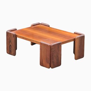 Italian Walnut Coffee Table from Mobilgirgi, 1970s-FKQ-2027583