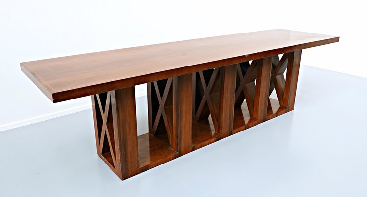 Italian Walnut Console Table, 1940s-FGA-923781