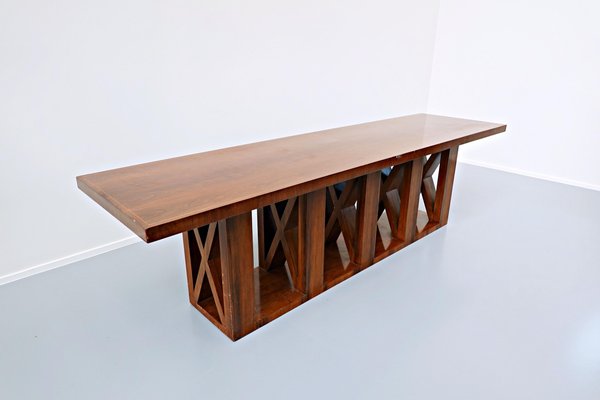 Italian Walnut Console Table, 1940s-FGA-923781