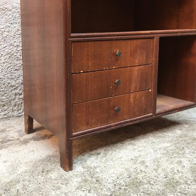 Italian Walnut Formica and Brass Writing Desk, 1960s-GDD-1096803