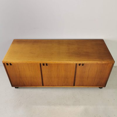 Italian Walnut Sideboard with Wheels, 1970s-PRS-1332780