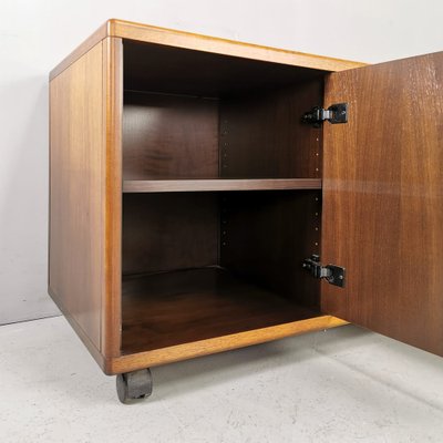 Italian Walnut Sideboard with Wheels, 1970s-PRS-1332780