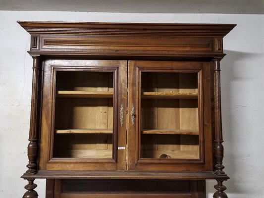 Italian Walnut Solid Two-Body Cupboard, 1800s-RAQ-1231492