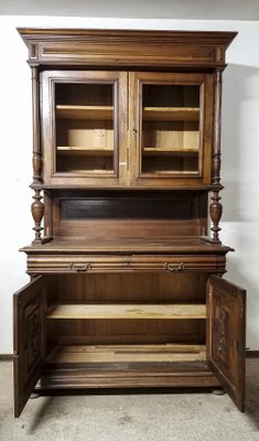 Italian Walnut Solid Two-Body Cupboard, 1800s-RAQ-1231492