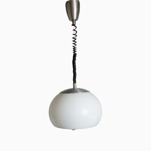 Italian White Acrylic & Aluminum Hanging Lamp from Stilux Milano, 1960s-MH-1152980