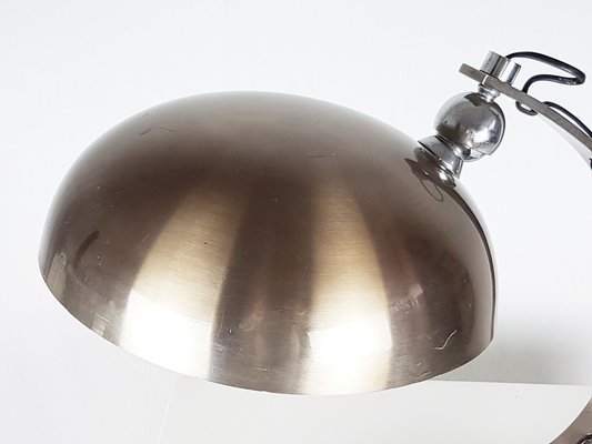 Italian White and Anodized Bronze Metal Table Lamp, 1960s-RD-1754360