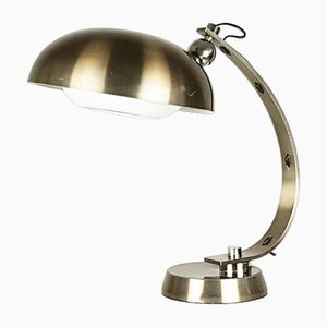 Italian White and Anodized Bronze Metal Table Lamp, 1960s-RD-1754360