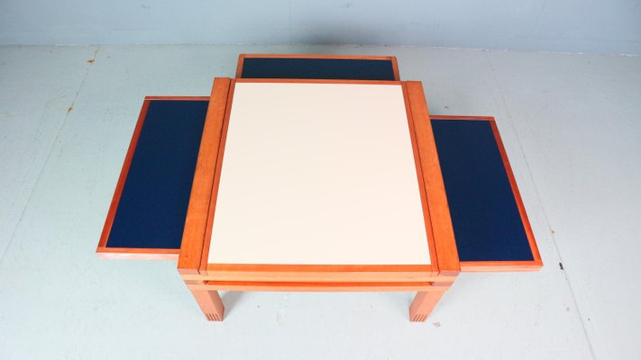 Italian White / Blue Hexa Coffee Table by Bernard Vuarnesson for Bellato, 1980s-DT-2026222