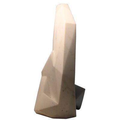 Italian White Carrara Marble Abstract Sculpture, 1985-XWN-730526