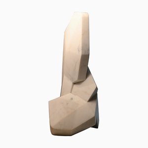 Italian White Carrara Marble Abstract Sculpture, 1985-XWN-730526