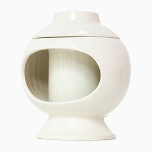 Italian White Ceramic Table Lamp from Sicart, 1970s-YI-782869