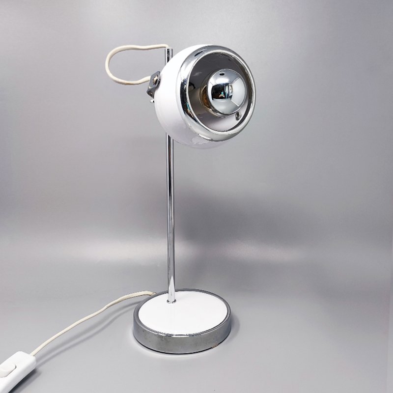 Italian White Eyeball Table Lamp by Veneta Lumi, 1970s