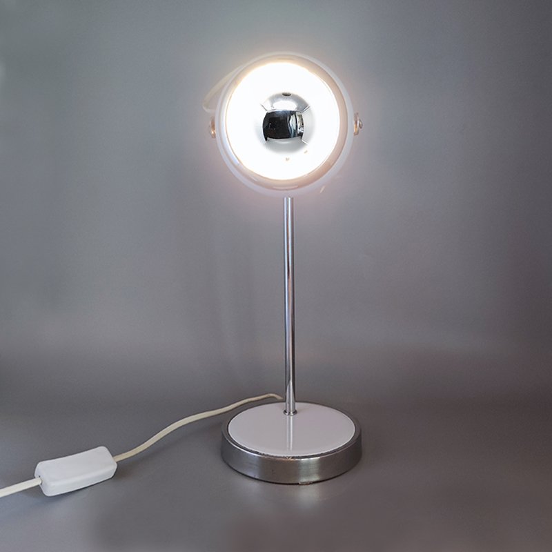 Italian White Eyeball Table Lamp by Veneta Lumi, 1970s