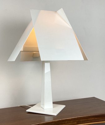 Italian White Glass Table Lamp, 1980s-WZZ-858708