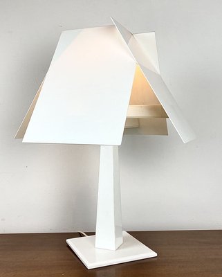 Italian White Glass Table Lamp, 1980s-WZZ-858708