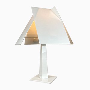 Italian White Glass Table Lamp, 1980s-WZZ-858708