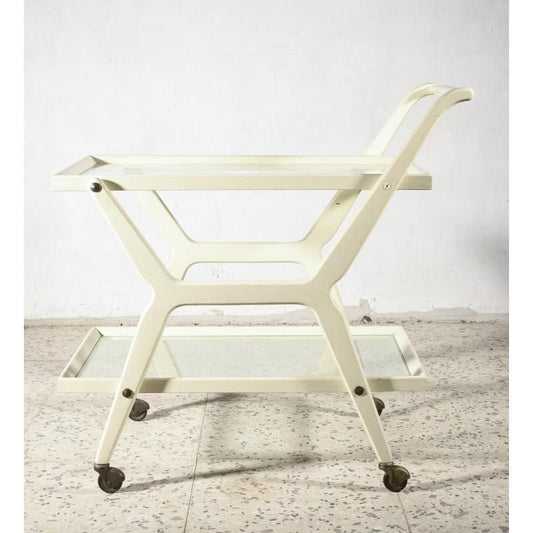 Italian White Lacquered Trolley, 1970s