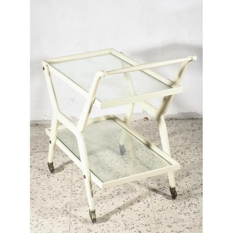 Italian White Lacquered Trolley, 1970s