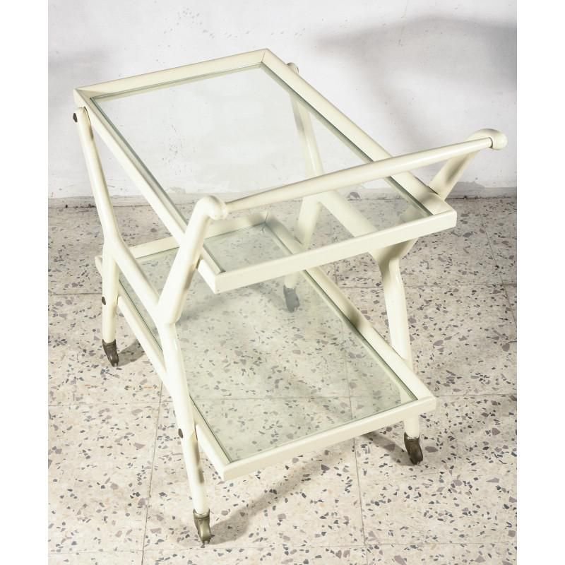 Italian White Lacquered Trolley, 1970s