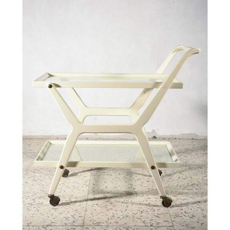 Italian White Lacquered Trolley, 1970s