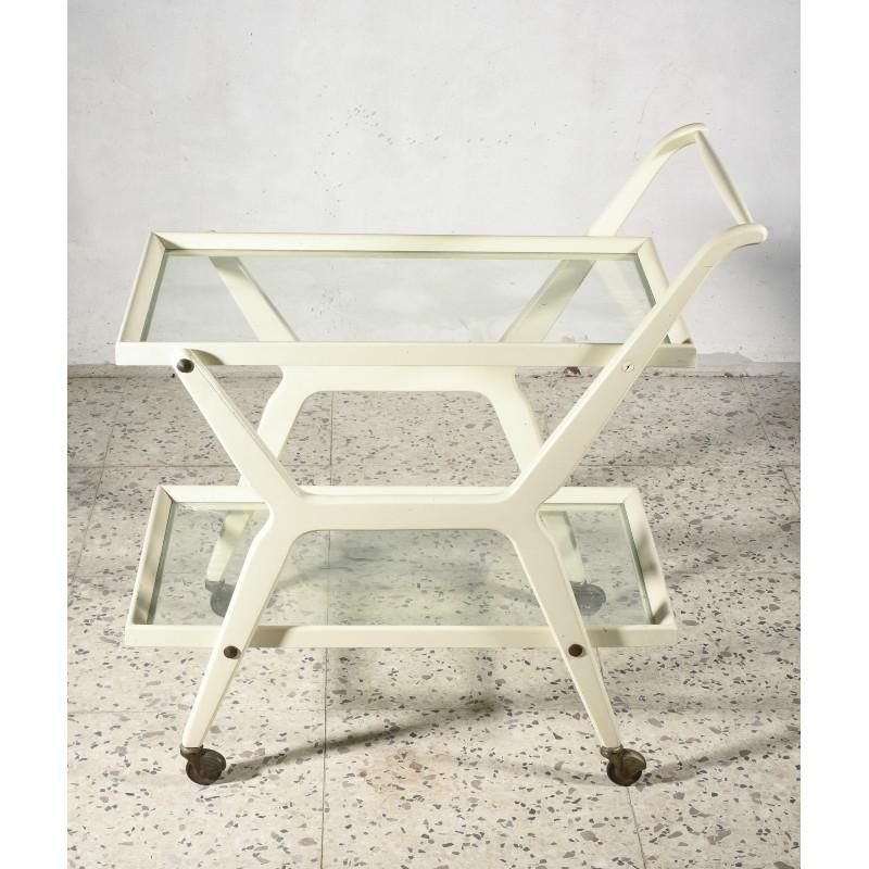 Italian White Lacquered Trolley, 1970s