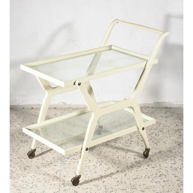 Italian White Lacquered Trolley, 1970s