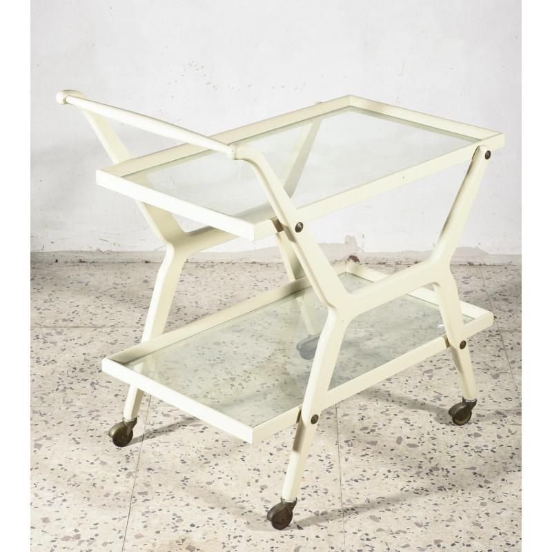 Italian White Lacquered Trolley, 1970s