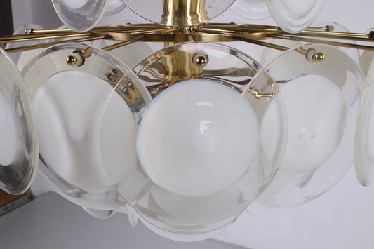 Italian White Murano Chandelier from AV Mazzega, 1960s