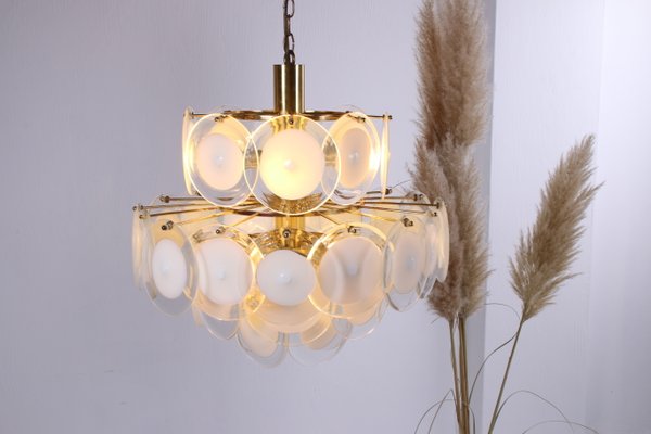 Italian White Murano Chandelier from AV Mazzega, 1960s-EZZ-842148