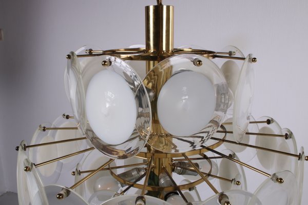 Italian White Murano Chandelier from AV Mazzega, 1960s-EZZ-842148